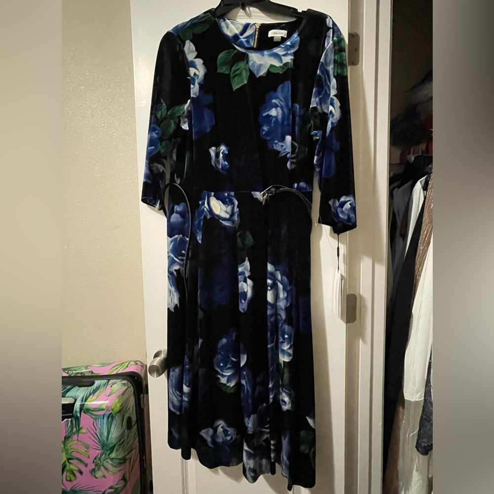 Calvin Klein velvet flare dress